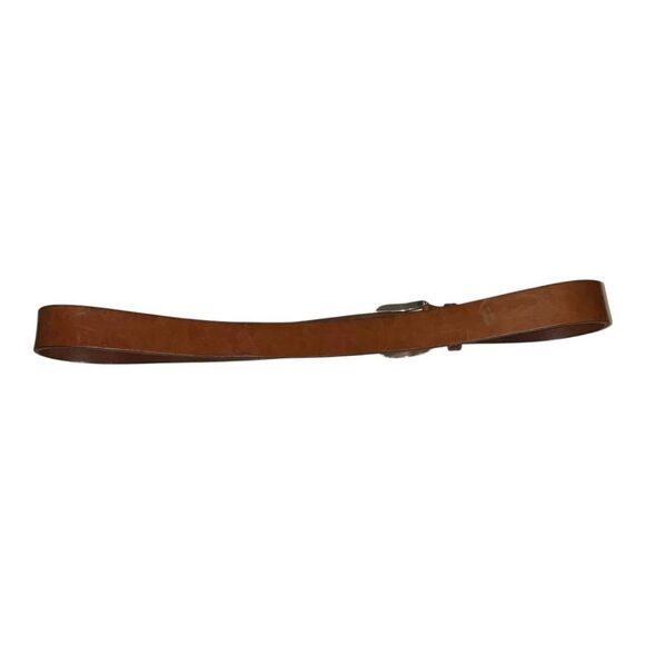 Roundtree & York Men’s Brown Leather Belt with Silver Buckle, Size 38 - Picture 4 of 16